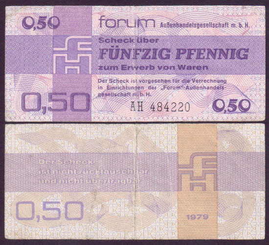 1979 East Germany 50 Pfennig (Exchange Certificate) L001288